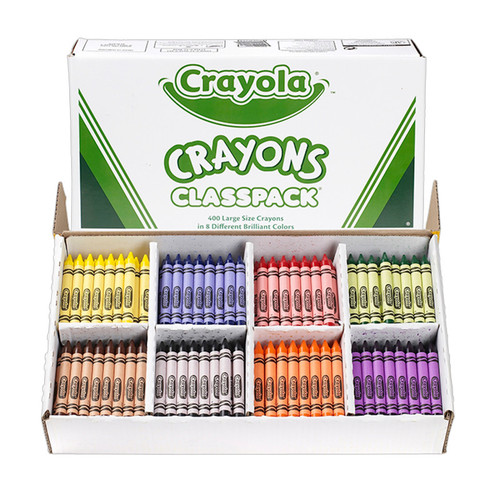 Crayola Crayon Classpack, Large Size, 8 Colors, 400 Count BIN8038