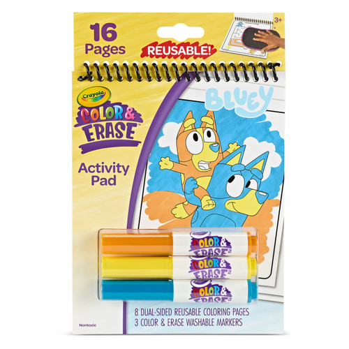 Crayola Color & Erase Reusable Activity Pad, Bluey BIN811531