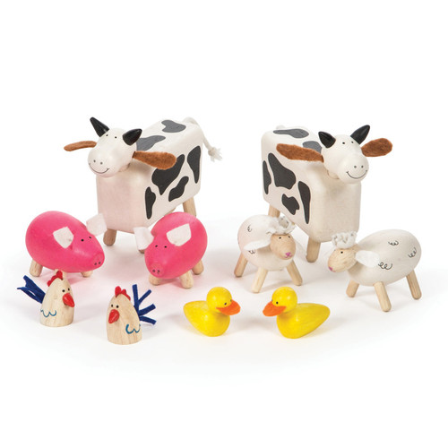Bigjigs Wooden Farm Animals, Set Of 10 BJTT0143