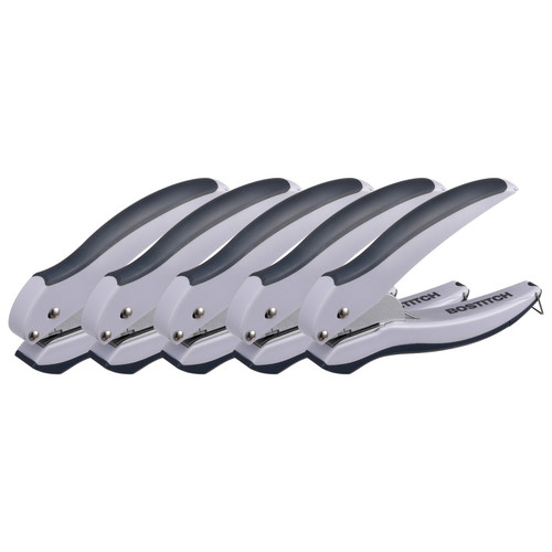 Bostitch Ez Squeeze 1-Hole Punch, Gray, Pack Of 5 BOS2402-5