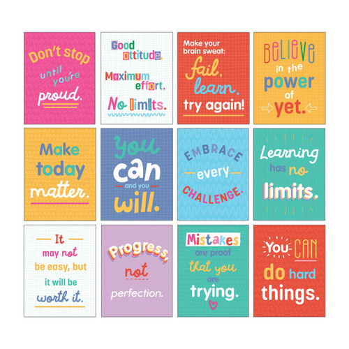 Carson Mini Posters: Growth Mindset Quotes Poster Set, 12 Pieces CD-106009