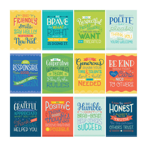 Carson Mini Posters: Positive Character Traits Poster Set, 12 Pieces CD-106010