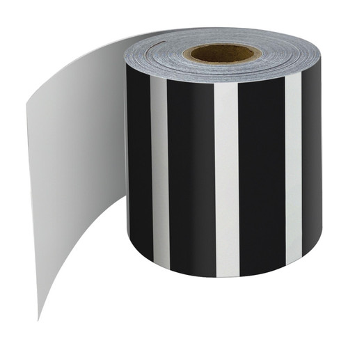 Carson Black And White Vertical Stripes Rolled Straight Border, 65 Feet CD-108476