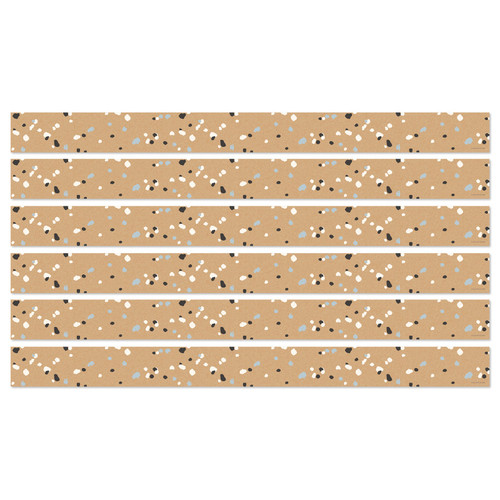 Carson We Belong Speckled Kraft Paper Straight Borders Per Pack, 36 Feet Per Pack, 6 Packs CD-108496-6
