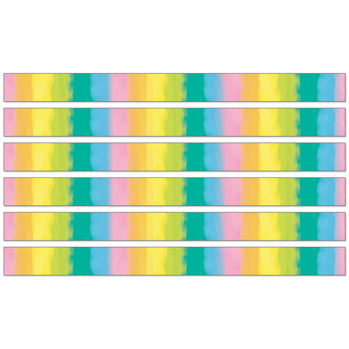 Happily Creatively Inspired Watercolor Straight Borders, 36 Feet Per Pack, 6 Packs CD-108503-6