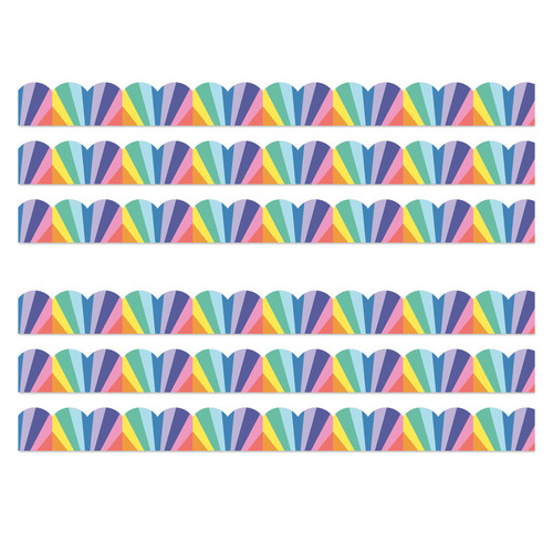 Carson We Stick Together Rainbow Burst Scalloped Bulletin Board Borders, 39 Feet Per Pack, 6 Packs CD-108518-6