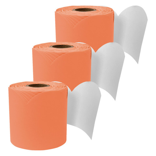 Carson Rolled Scalloped Bulletin Board Border, Mango, 65 Feet, 3 Packs CD-108529-3