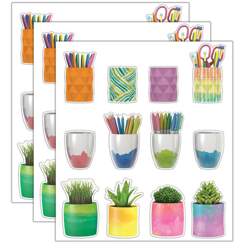 Happily Creatively Inspired Planters & Cups Cut-Outs, 36 Per Pack, 3 Packs CD-120649-3