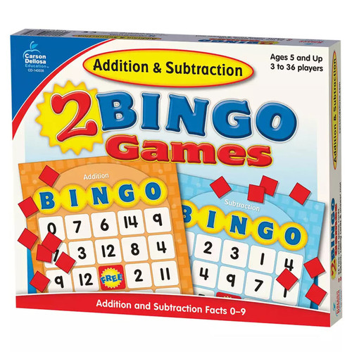 Carson Addition & Subtraction Bingo Board Game, Grade K-2 CD-140038