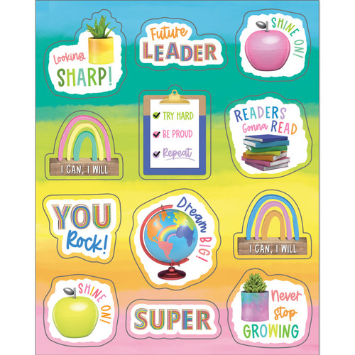 Happily Creatively Inspired Motivators Shape Stickers, Pack Of 72 CD-168328