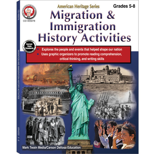 Mark Migration & Immigration History Activities Workbook, Grades 5-8 CD-405078