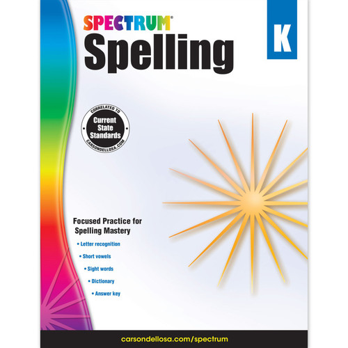 Spectrum Spelling Workbook, Grade K, Paperback CD-704596