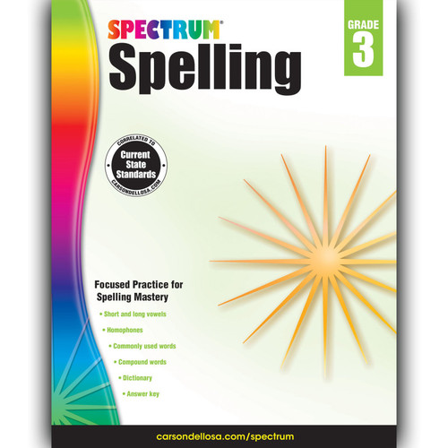 Spectrum Spelling Workbook, Grade 3, Paperback CD-704599