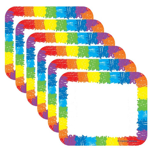 Carson Name Tags, Rainbow: Kid-Drawn, 40 Per Pack, 6 Packs CD-9476-6