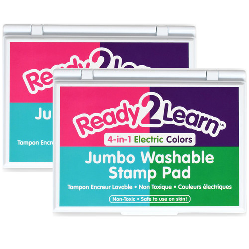 Ready Jumbo Washable Stamp Pad - 4-In-1 Electric Colors - Pack Of 2 CE-10052-2