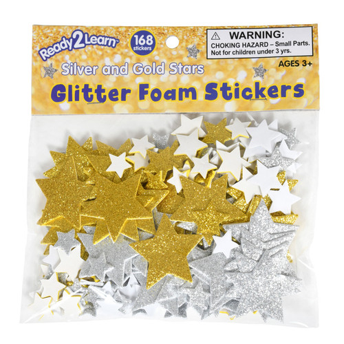 Ready Glitter Foam Stickers - Stars - Silver And Gold CE-10083