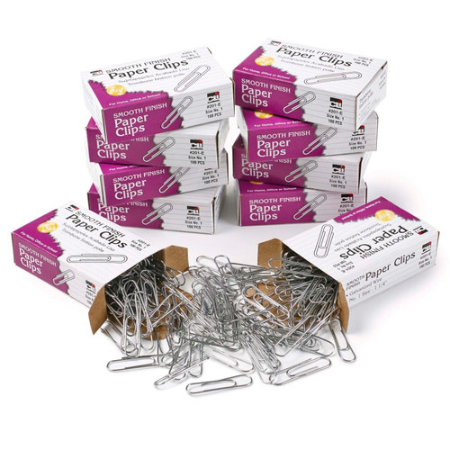 Charles Standard Paper Clips, 1000 Per Box, 10 Boxes CHL201E-10