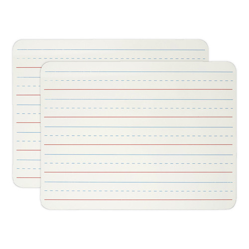 Charles Dry Erase Board, Two-Sided Lined/Plain, 9" X 12", Pack Of 2 CHL35120-2