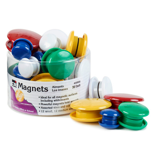 Charles Round Magnets, Assorted Sizes & Colors, Tub Of 30 CHL35930