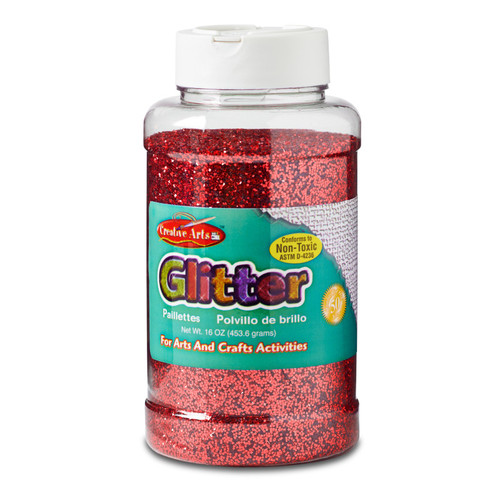 Charles Creative Arts By Charles Leonard Glitter, 16 Oz. Bottle, Red CHL41130