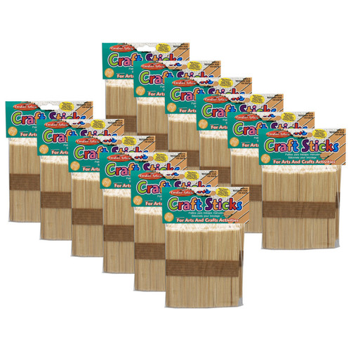 Charles Creative Arts Craft Sticks, Natural, 150 Per Pack, 12 Packs CHL66515-12