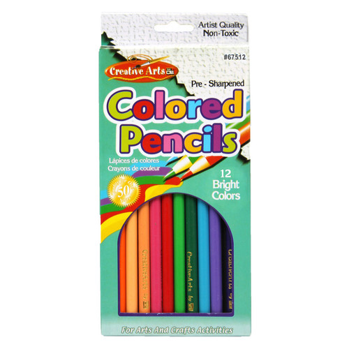Charles Pre-Sharpened Colored Pencils, Assorted Colors, 7 Inches, Pack Of 12 CHL67512
