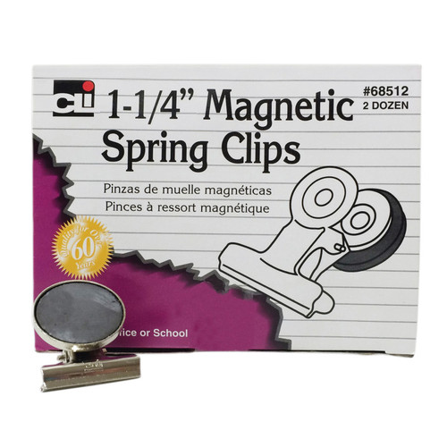 Charles Magnetic Spring Clips, 1-1/4", Box Of 24 CHL68512
