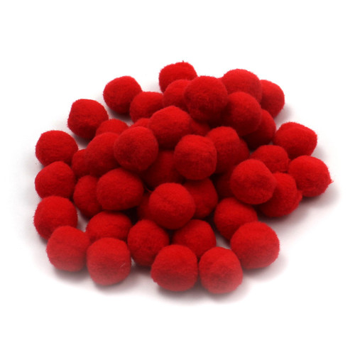 Charles Creative Arts Pom-Poms, 1", Red, Pack Of 50 CHL69530