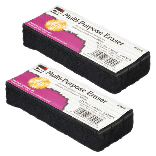 Charles Multi-Purpose Eraser, 5" Length, 12 Per Pack, 2 Packs CHL74500-2