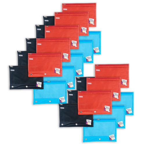 Charles Pencil Pouch, Assorted Colors, 7" X 10", Set Of 24 CHL76330ST