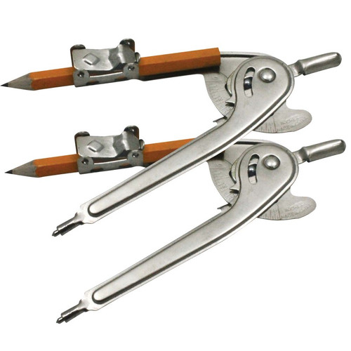 Charles Ball Bearing Compass With Golf Pencil, Safety Point, 12 Per Pack, 2 Packs CHL77365-2