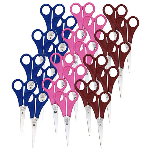 Charles Children'S 5.5" Scissors, Pointed Tip, Assorted Colors, Pack Of 36 CHL77525-36