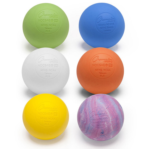 Champion Official Lacrosse Ball Set, 6 Assorted Colors CHSLBSET