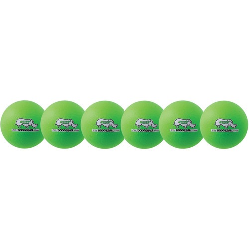 Champion Rhino Skin 6-Inch Low Bounce Dodgeball Set, Neon Green, Set Of 6 CHSRXD6NGSET