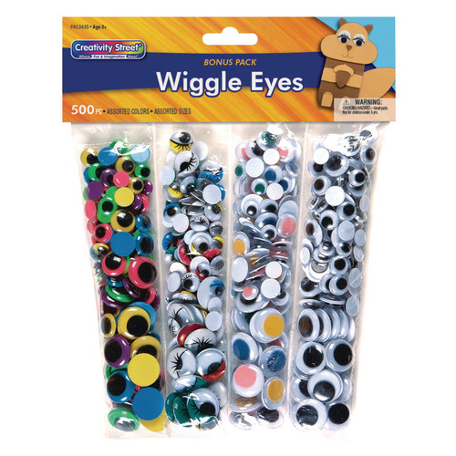 Creativity Wiggle Eyes, Assorted Colors & Sizes, 500 Pieces CK-3435