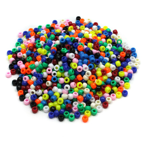 Creativity Pony Beads, Assorted Bright Hues, 6 Mm X 9 Mm, 1000 Pieces CK-3552