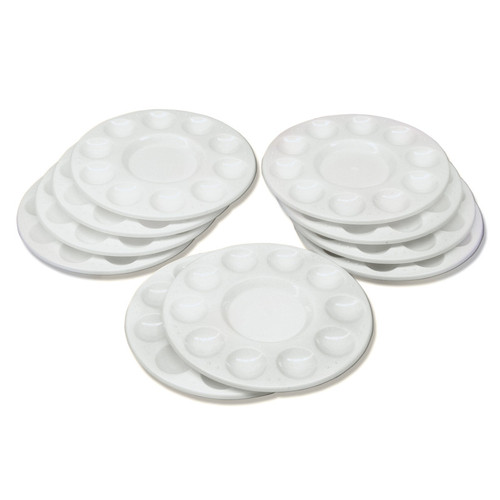Creativity Paint Trays, Round, 10-Well, 6.75" Diameter, 10 Trays CK-5924