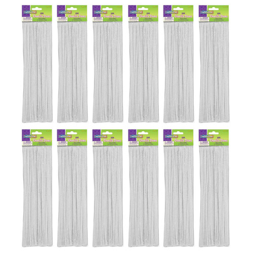 Creativity Regular Stems, White, 12" X 4 Mm, 100 Per Pack, 12 Packs CK-71122-12