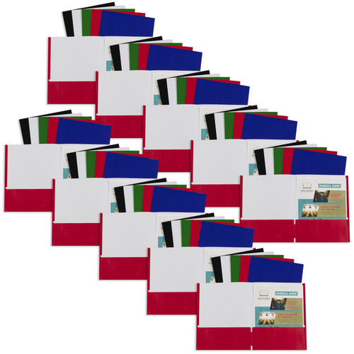 C-Line Paper Portfolio Without Prongs, Assorted, Pack Of 60 CLI05300-60