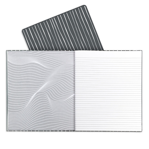 C-Line Professional Hardbound Notebook, 96 Page, College Ruled, 8-1/2" X 10-7/8", Charcoal & White Stripes, Pack Of 2 CLI24100-2