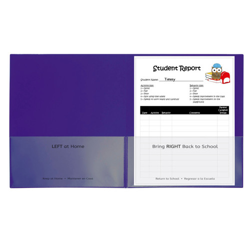 C-Line Classroom Connector School-To-Home Folders, Purple, Box Of 25 CLI32009