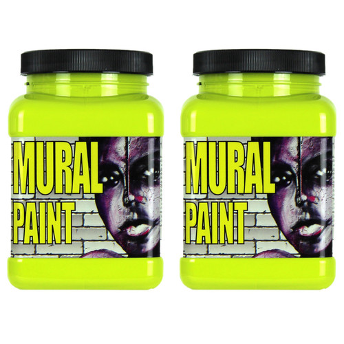 Chroma Mural Paint, Pint, Psychedelic (Yellow Green), Pack Of 2 CRM2508-2