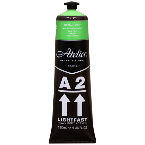 Atelier A2 Heavy Body Lightfast Artist Acrylic, 4 Oz., Green Light CRM688