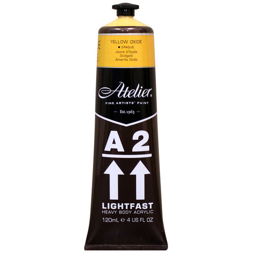 Atelier A2 Heavy Body Lightfast Artist Acrylic, 4 Oz., Yellow Oxide CRM696