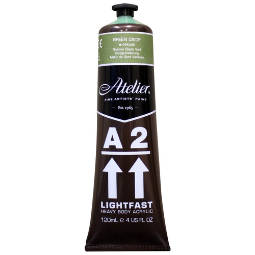 Atelier A2 Heavy Body Lightfast Artist Acrylic, 4 Oz., Green Oxide Hue CRM782