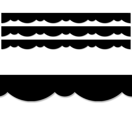 Creative Core Décor Black Stylish Scallops Ez Border, 48 Feet Per Pack, 3 Packs CTP10457-3