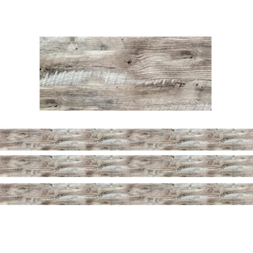 Creative Rustic Wood Ez Border, 48 Feet Per Pack, 3 Packs CTP10525-3