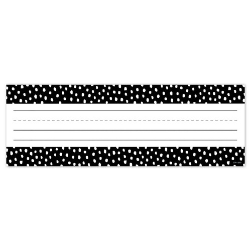 Creative Messy Dots On Black Name Plates, 9-1/2" X 3-1/4", Pack Of 36 CTP10620