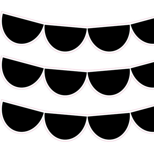 Creative Black Half-Dots Ez Border, 48 Feet Per Pack, 3 Packs CTP10675-3