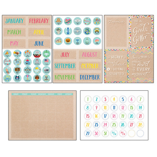 Creative Krafty Pop Calendar Set Bulletin Board Set, 87 Pieces CTP10874